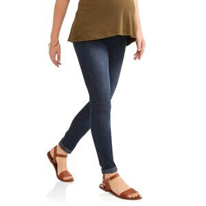 Women’s Maternity Skinny Boyfriend Jeans with Full Panel Medium Wash, XL